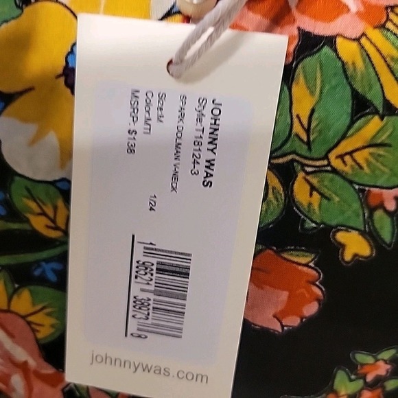 Johnny Was The‎ Janie Favorite Dolman Top Womens Med V-Neck Spark Bohemian Tunic - Picture 6 of 10